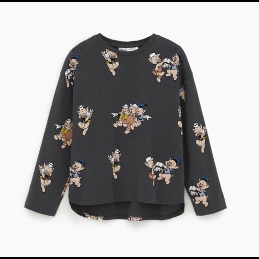 Zara Disney 3 Little Pigs Shirt Kids Size 13-14
